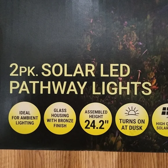 Luminar Outdoor Solar LED Pathway Lights 2 Pack NWT - Picture 7 of 7